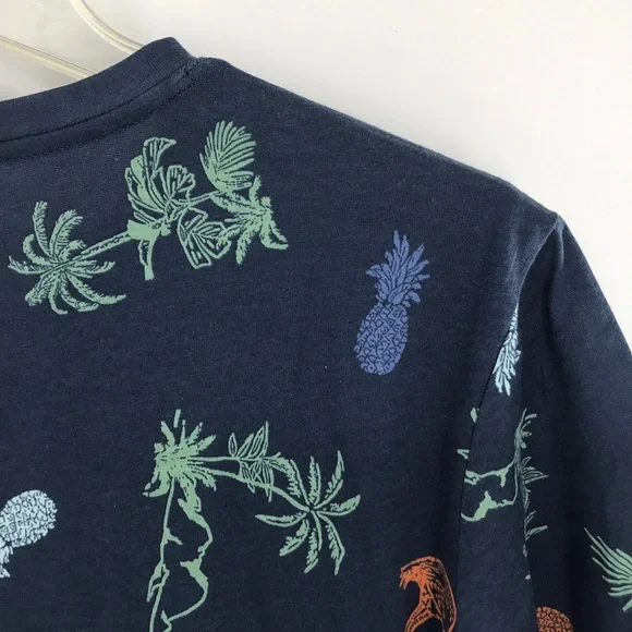 NEW Levis Top Dress Blues Shirt Tropical Print Palm Blue Size Medium - Picture 9 of 14